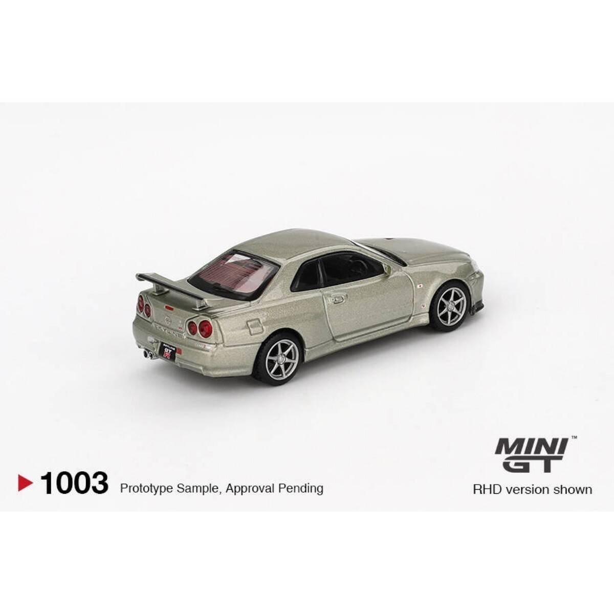 Mini GT 1/64 Nissan Skyline GT-R (R34) V-Spec II Nür Millenium Jade - Blister Paket MGT01003-BL