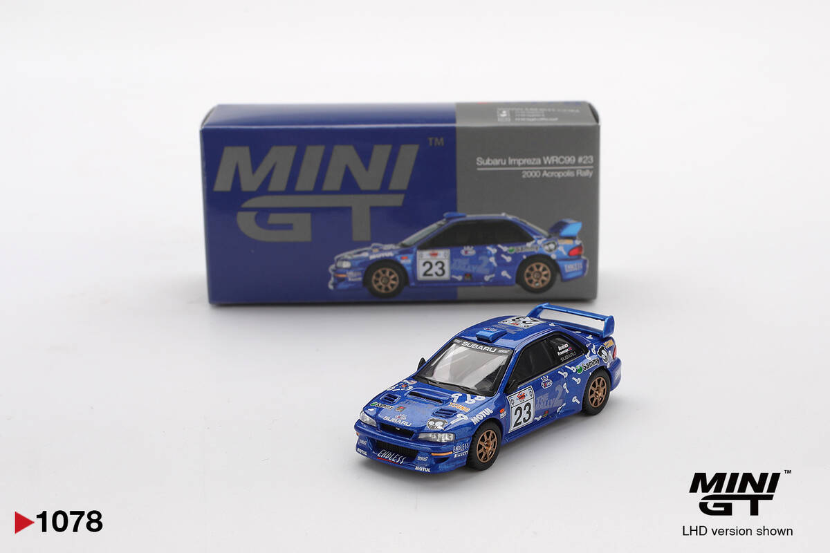 Mini GT 1/64 Subaru Impreza WRC99 #23 2000 Acropolis Rally MGT01078