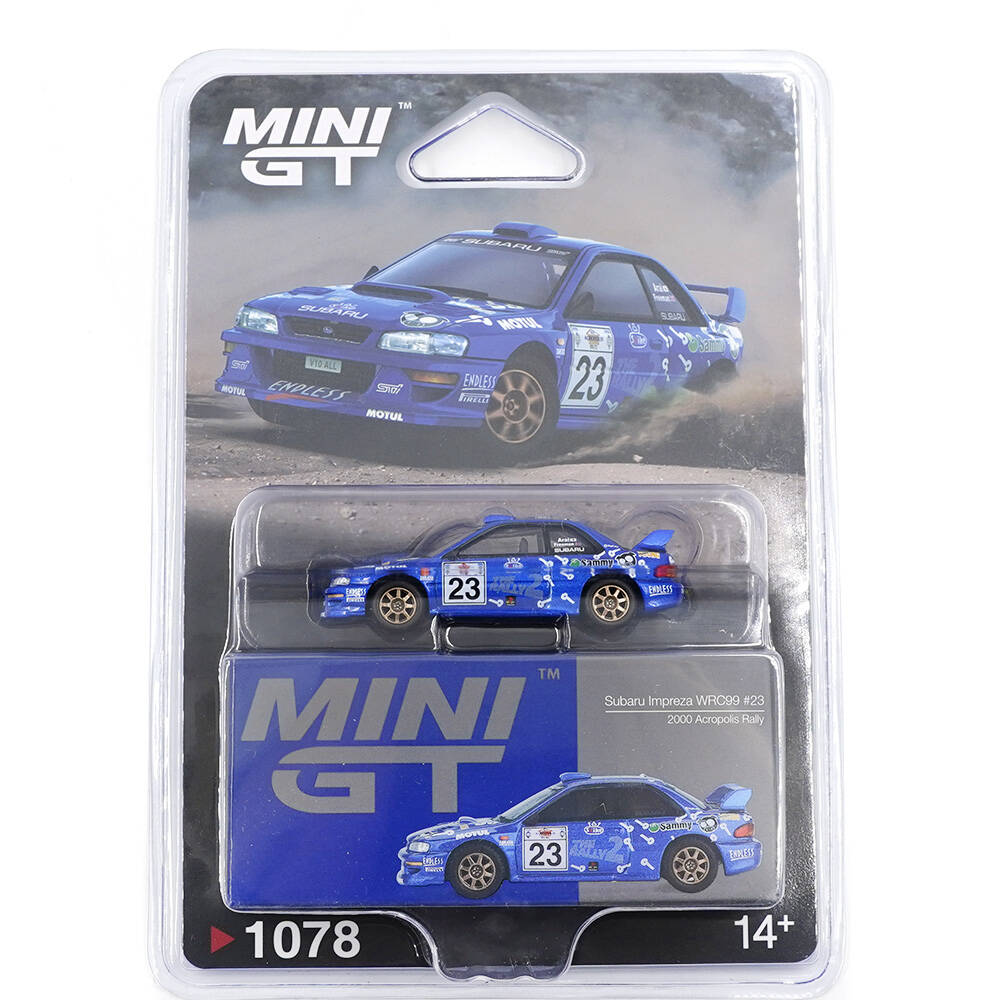 Mini GT 1/64 Subaru Impreza WRC99 2000 Acropolis Rally - Blister Paket MGT01078-BL