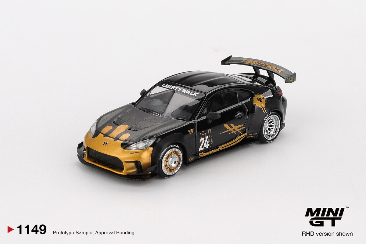Mini GT 1/64 Toyota GR86 LB-Nation Black/Gold MGT01149 - Thumbnail