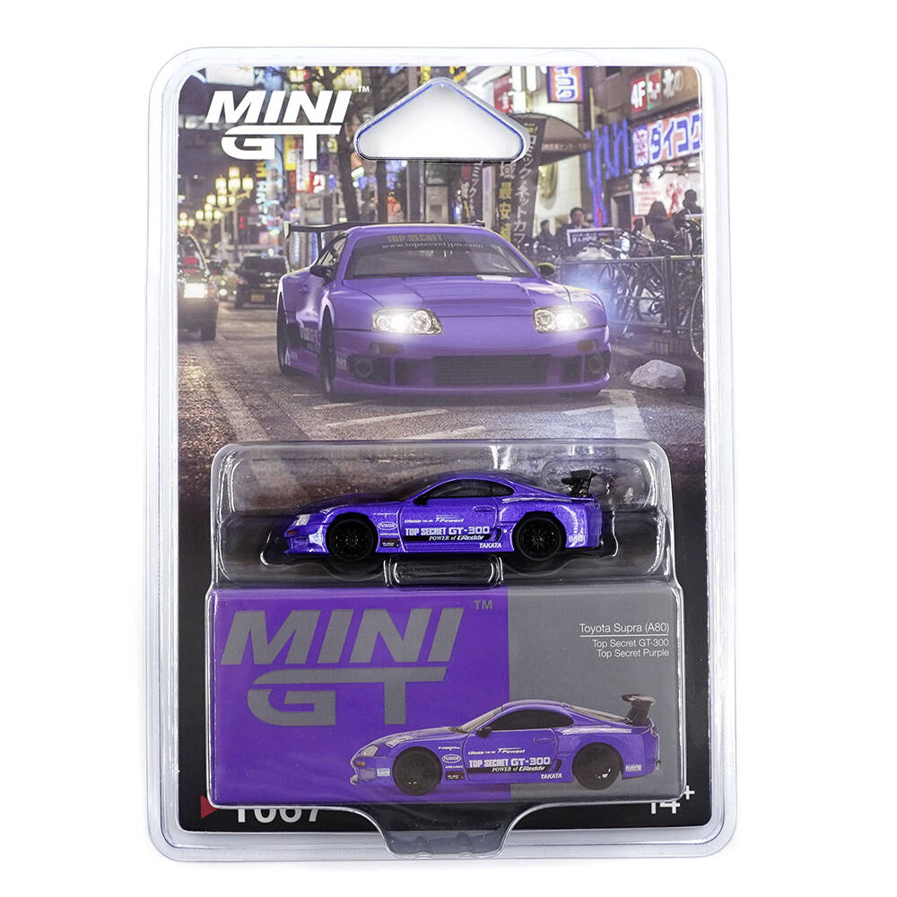 Mini GT 1/64 Toyota Supra (A80) Top Secret GT-300 Top Secret Purple - Blister Paket MGT01067-BL