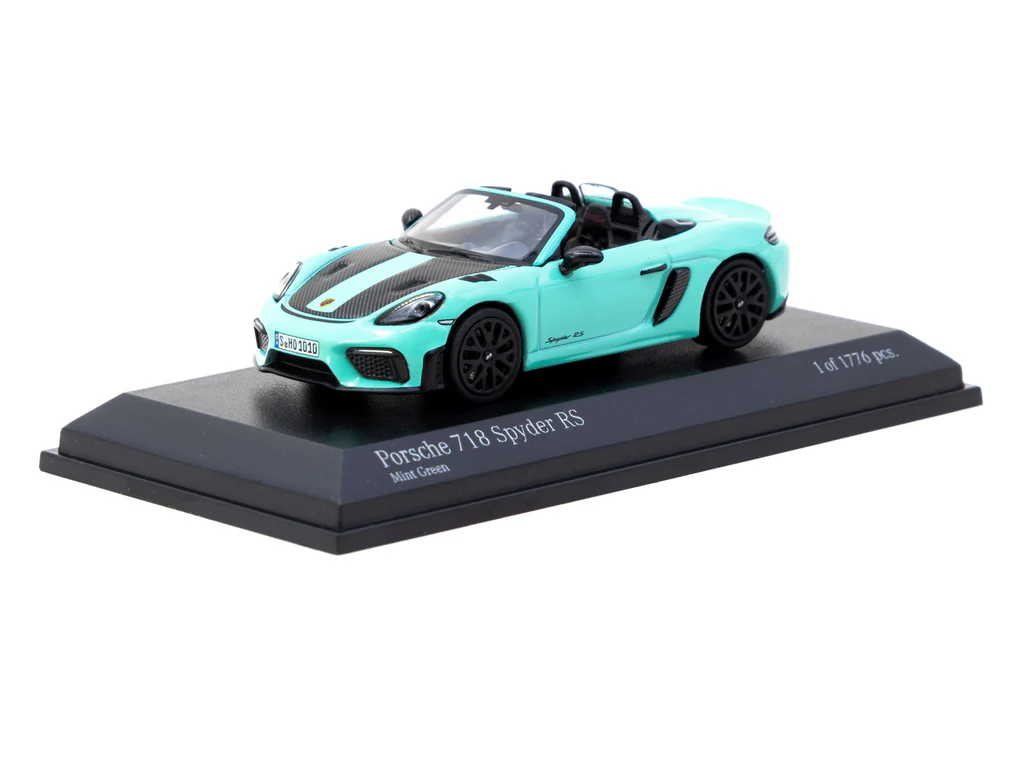 Minichamps X Tarmac Works 1/64 Porsche 718 Spyder RS Mint Green - COLLAB64 T64MC-008-MG
