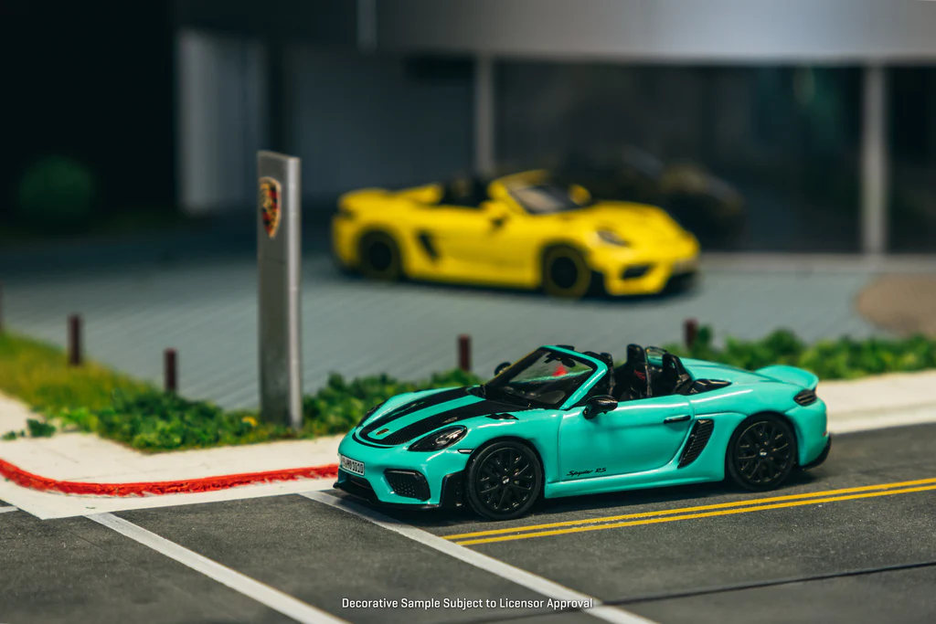 Minichamps X Tarmac Works 1/64 Porsche 718 Spyder RS Mint Green - COLLAB64 T64MC-008-MG - Thumbnail
