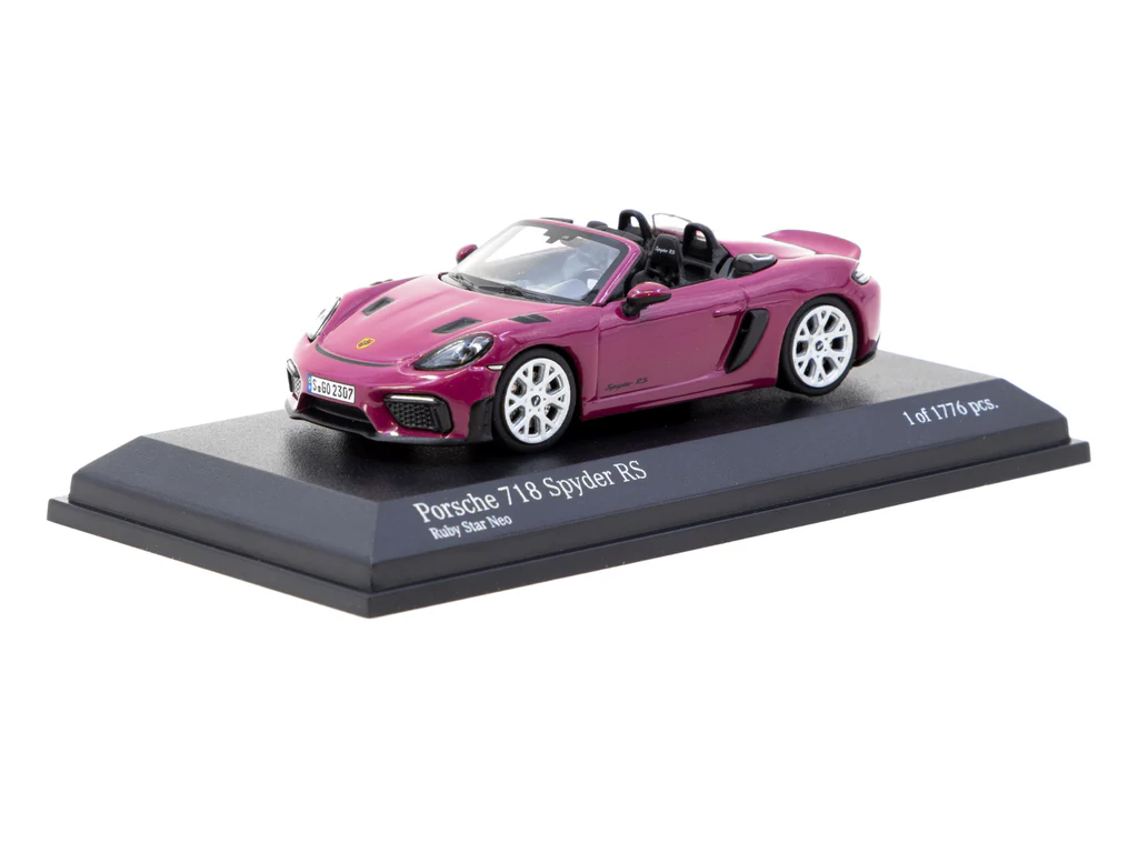 Minichamps X Tarmac Works 1/64 Porsche 718 Spyder RS Ruby Star Neo - COLLAB64 T64MC-008-RS