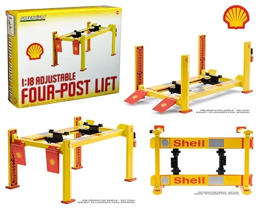 Greenlight 1/18 Four-Post Lift - Shell Oil #2 13583 - Thumbnail