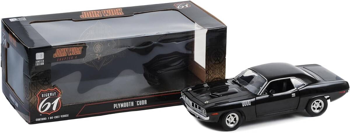 Greenlight 1:18 Highway 61 - 1:18 John Wick: Chapter 4 (2023) - Plymouth 'Cuda HWY-18045