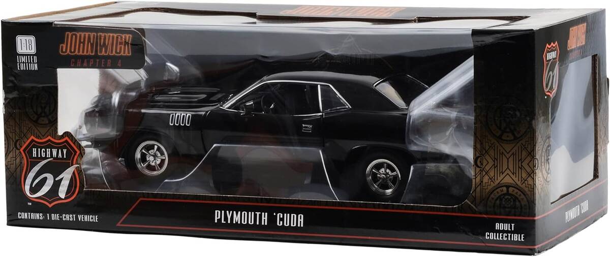 Greenlight 1:18 Highway 61 - 1:18 John Wick: Chapter 4 (2023) - Plymouth 'Cuda HWY-18045