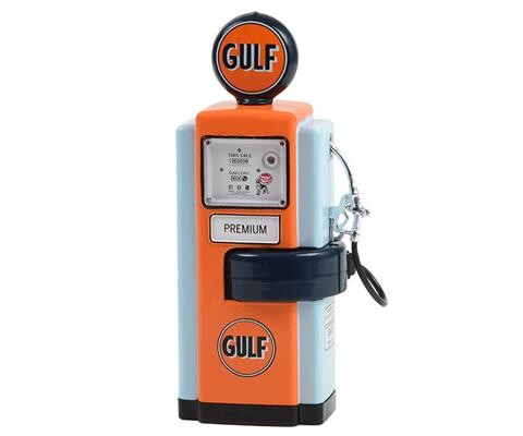 Greenlight 1/18 Vintage Gas Pumps Series 14- Gulf Oil Premium - 1948 Wayne 100-A Gas Pump 14140-A - Thumbnail