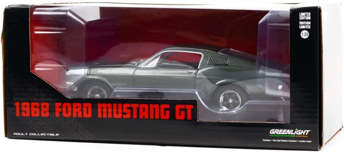 Greenlight 1:24 1968 Ford Mustang GT Fastback - Highland Green 84038 - Thumbnail