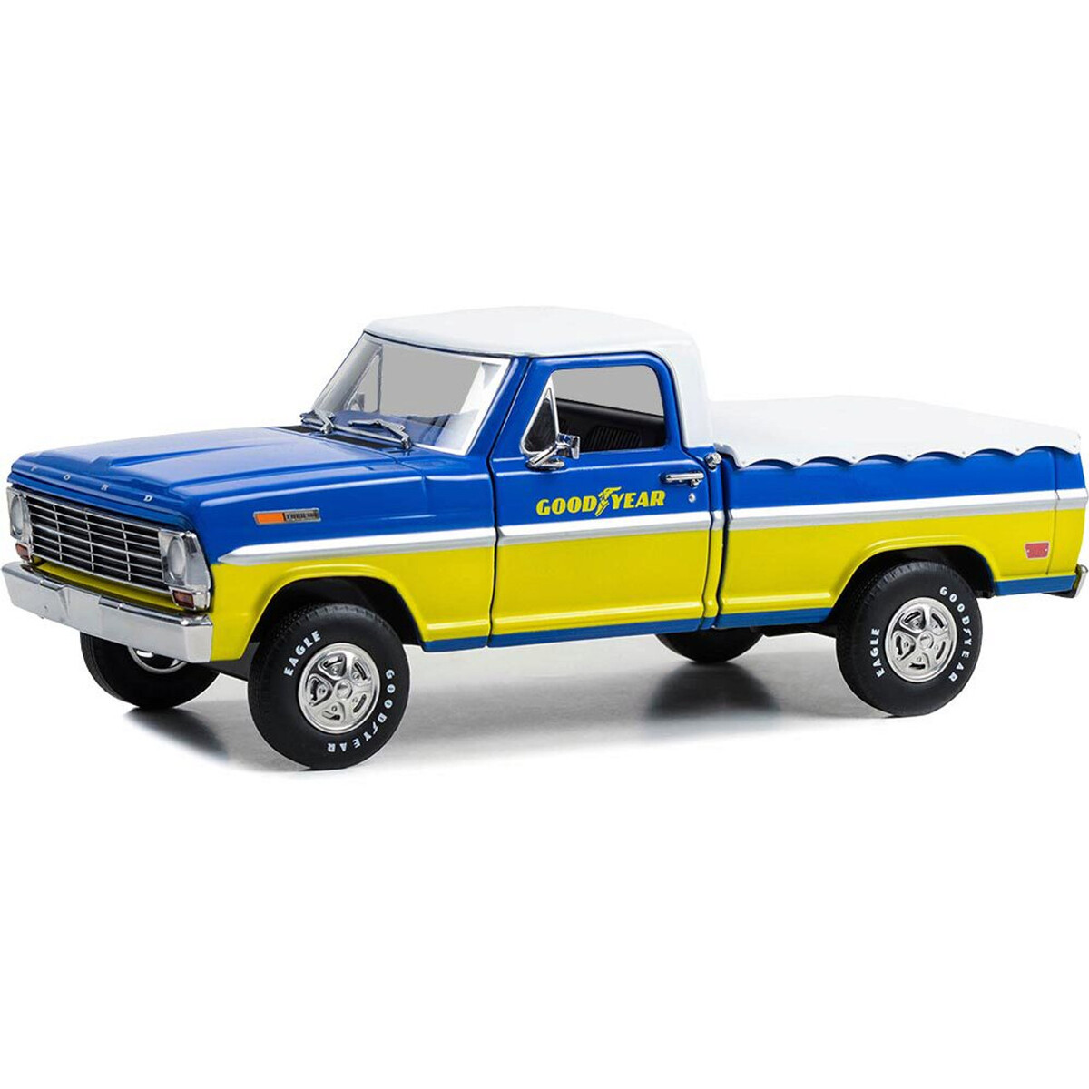 Greenlight 1/24 Running on Empty Series 6- 1969 Ford with Bed Cover - Goodyear Tires 85070-C - Thumbnail