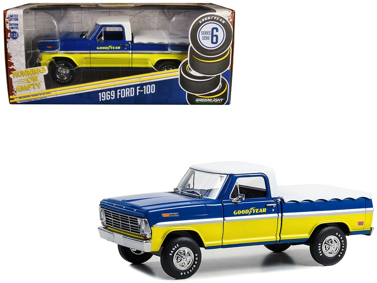 Greenlight 1/24 Running on Empty Series 6- 1969 Ford with Bed Cover - Goodyear Tires 85070-C - Thumbnail