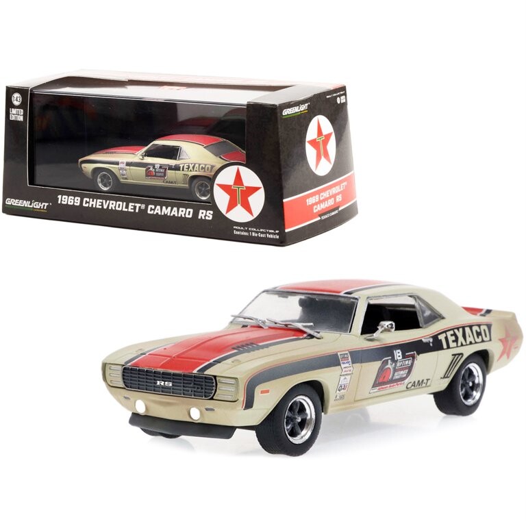 Greenlight 1:43 1969 Chevrolet Camaro RS - Texaco #18 - 2021 OPTIMA Ultimate Street Car National Champion - GTV Class 86353 - Thumbnail