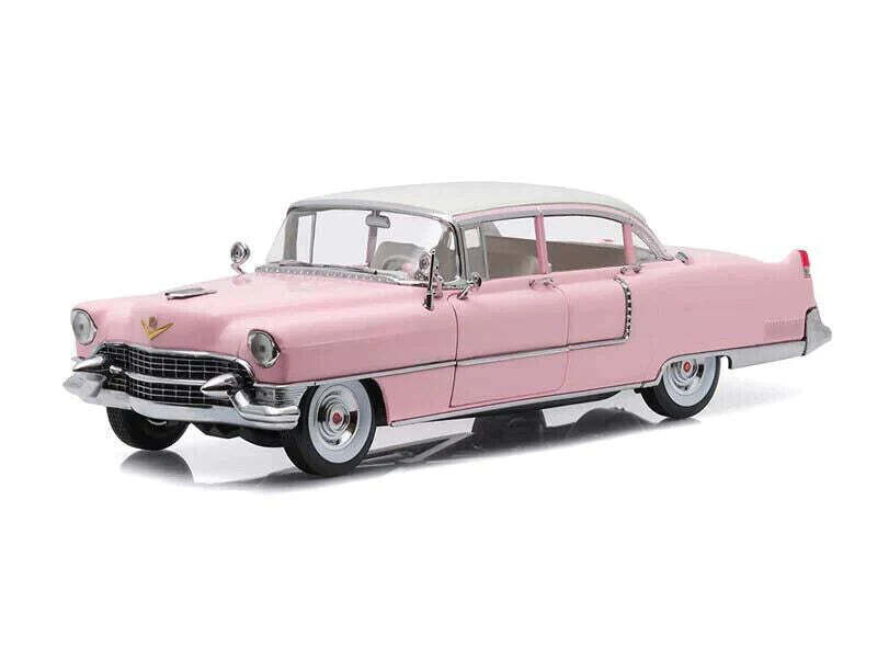 Greenlight 1/64 1955 Cadillac Fleetwood Series 60 - Pink with White Roof 30396 - Thumbnail