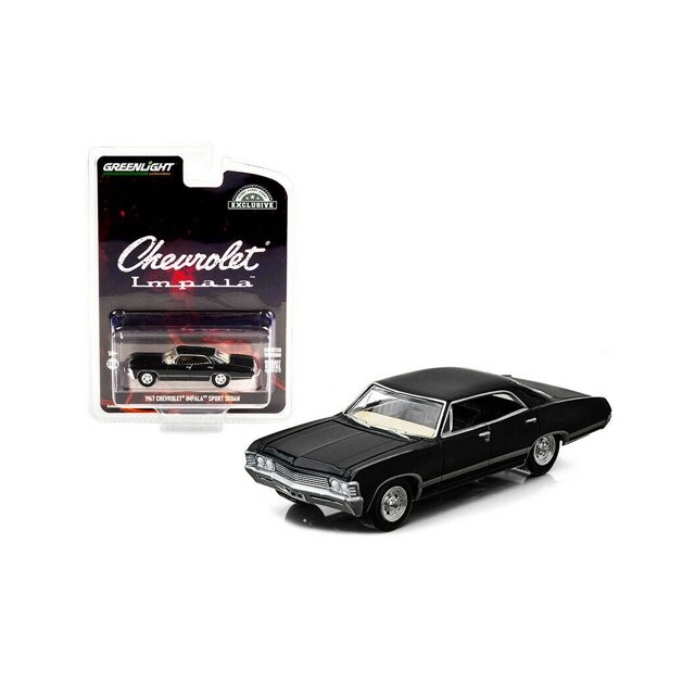 Greenlight 1/64 1967 Chevrolet Impala Sport Sedan - Tuxedo Black 30333 - Thumbnail