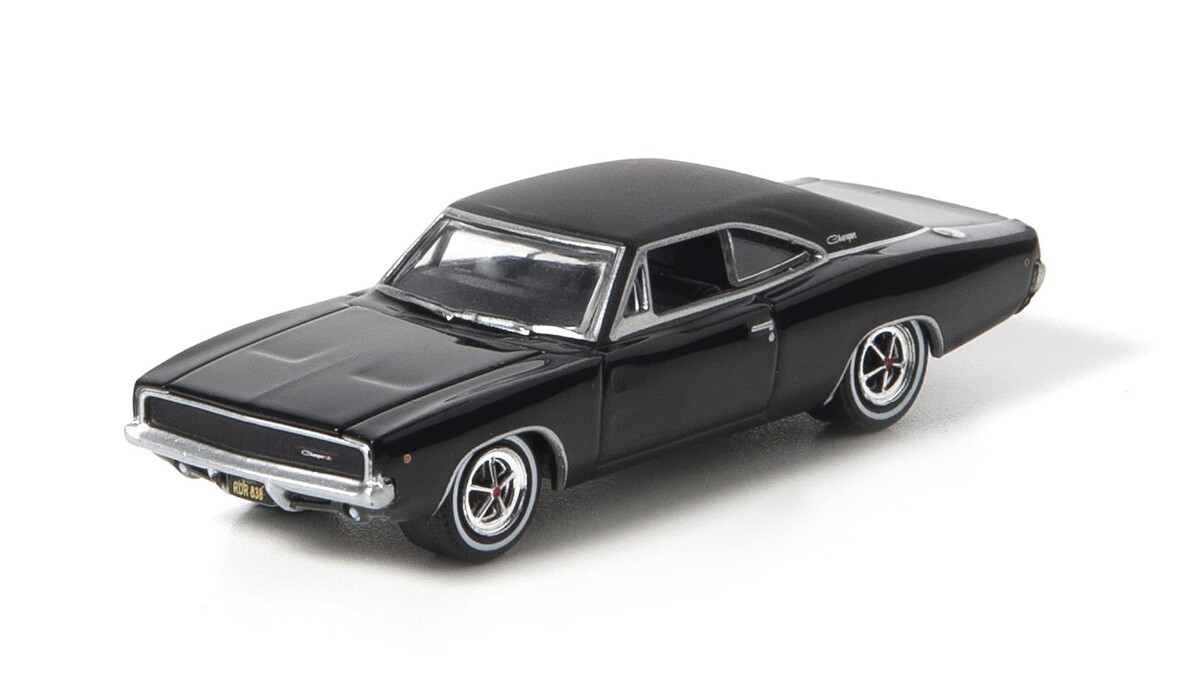 Greenlight 1/64 1968 Dodge Charger R/T - Black 44724 - Thumbnail