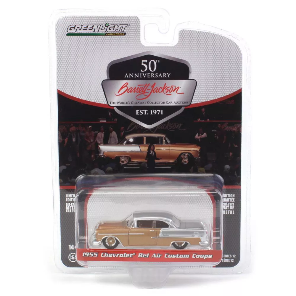 Greenlight 1/64 Barrett-Jackson 'Scottsdale Edition' Series 12- 1955 Chevrolet Bel Air Custom Coupe 37290-A - Thumbnail