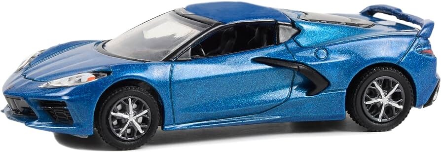 Greenlight 1/64 Barrett-Jackson 'Scottsdale Edition' Series 12- 2020 Chevy Corvette C8 Stingray 2LT Rapid Blue Metallic 37290-E - Thumbnail