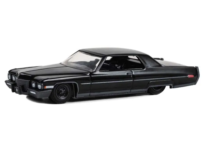 Greenlight 1/64 Black Bandit Series 28- 1971 Cadillac Coupe deVille Lowrider 28130-A - Thumbnail