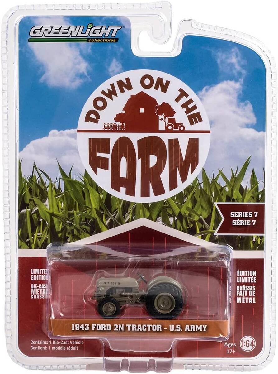 Greenlight 1/64 Down on the Farm Series 7- 1943 Ford 2N Tractor Brown U S Army 48070-A