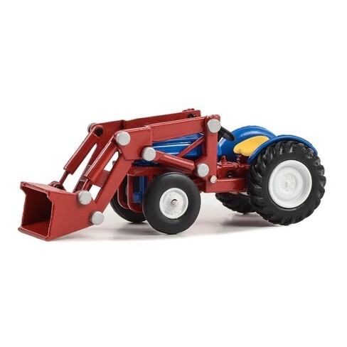 Greenlight 1/64 Down on the Farm Series 8 - 1950 Ford 8N - Blue and Red with Front Loader 48080-A - Thumbnail