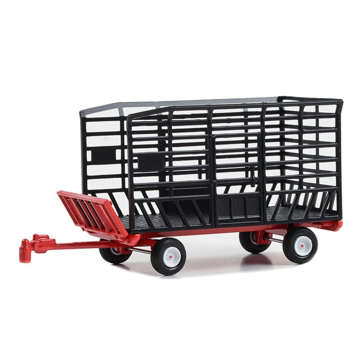 Greenlight 1/64 Down on the Farm Series 8 - Bale Throw Wagon - Black and Red 48080-F - Thumbnail