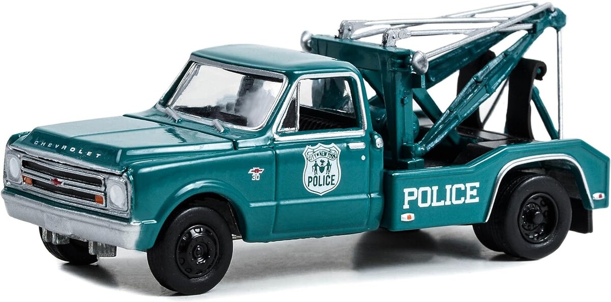 Greenlight 1/64 Dually Drivers Series 12- 1967 Chevrolet C 30 Dually Wrecker- New York City Police Department 46120-A - Thumbnail