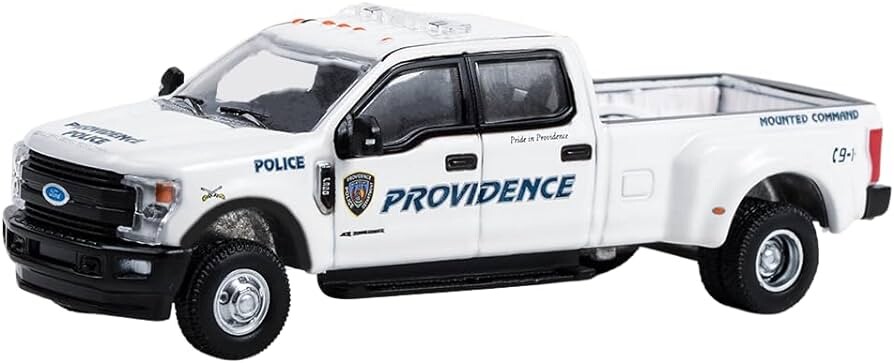 Greenlight 1/64 Dually Drivers Series 12- Providence Police Department Mounted Unit, Mounted Command - Providence, Rhode Island - 2018 Ford F-350 Dually 46120-E - Thumbnail