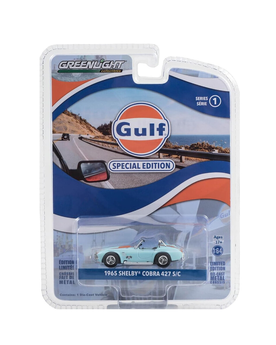 Greenlight 1/64 Gulf Oil Special Edition Series 1- 1965 Shelby Cobra 41135-A - Thumbnail