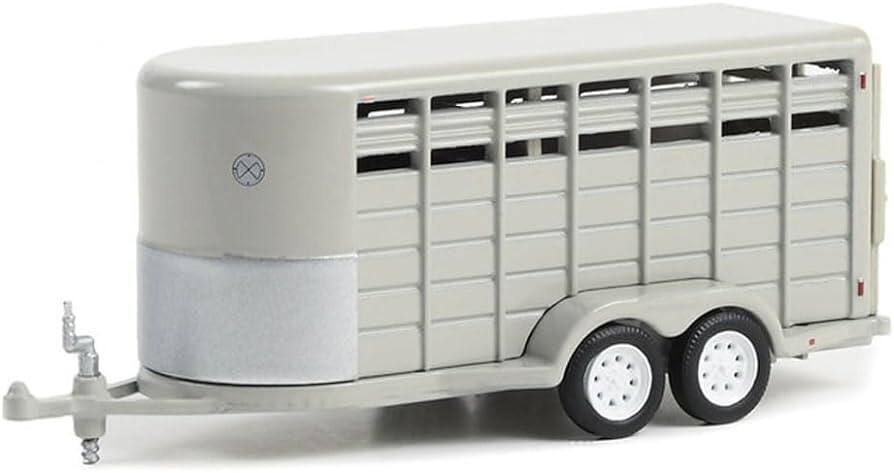 Greenlight 1:64 Hitch & Tow Trailers - 14-Foot Livestock Trailer - Gray (Hobby Exclusive) 30424 - Thumbnail