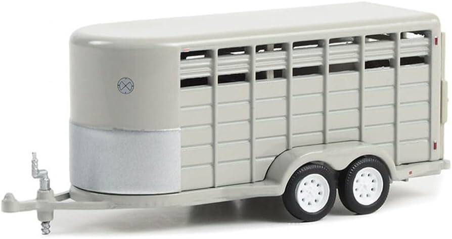 Greenlight 1:64 Hitch & Tow Trailers - 14-Foot Livestock Trailer - Gray (Hobby Exclusive) 30424