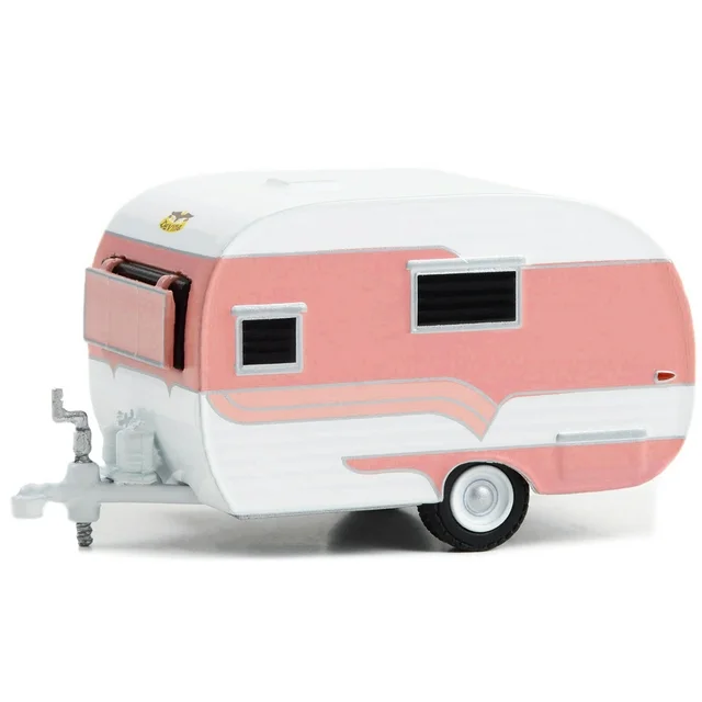 Greenlight 1/64 Hitched Homes Series 14- 1958 Catolac DeVille - Pink and White 34140-A - Thumbnail