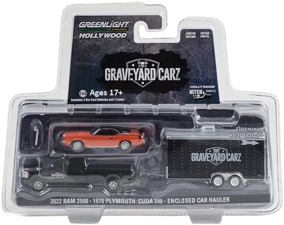 Greenlight 1/64 Hollywood Hitch & Tow Series 12- 2022 RAM 2500 & 1970 PLYMOUTH W/TRAILER 