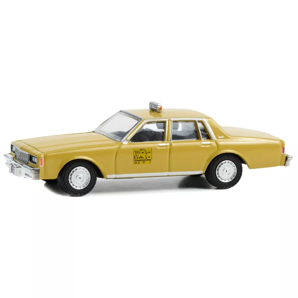Greenlight 1/64 Hollywood Series 39- 1981 Chevrolet Impala Taxi Yellow 44990-C - Thumbnail