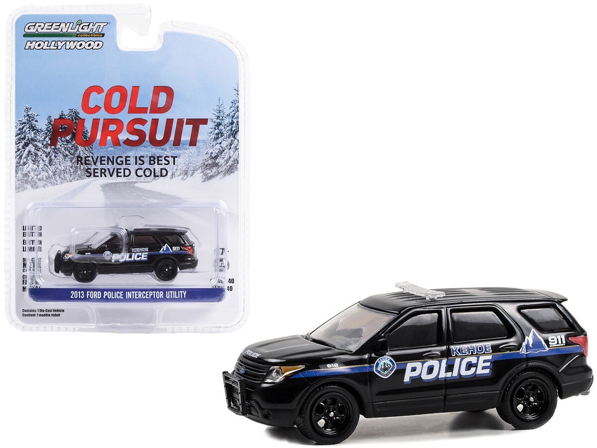 Greenlight 1/64 Hollywood Series 40- Cold Pursuit (2019) - 2013 Ford Police Interceptor Utility - Kehoe Police Department, Kehoe, Colorado 62010-F - Thumbnail