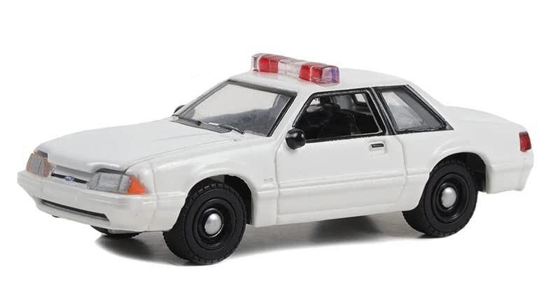 Greenlight 1/64 Hot Pursuit - 1987-93 Ford Mustang SSP - White 43008 - Thumbnail