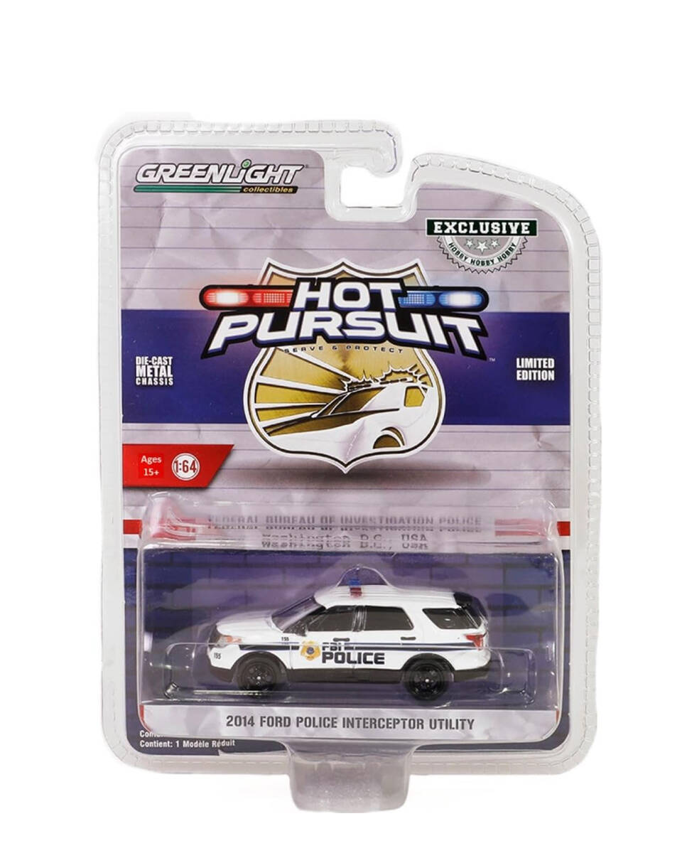Greenlight 1/64 Hot Pursuit Special Edition - FBI Police 2014 Ford Police Interceptor Utility 43025-A
