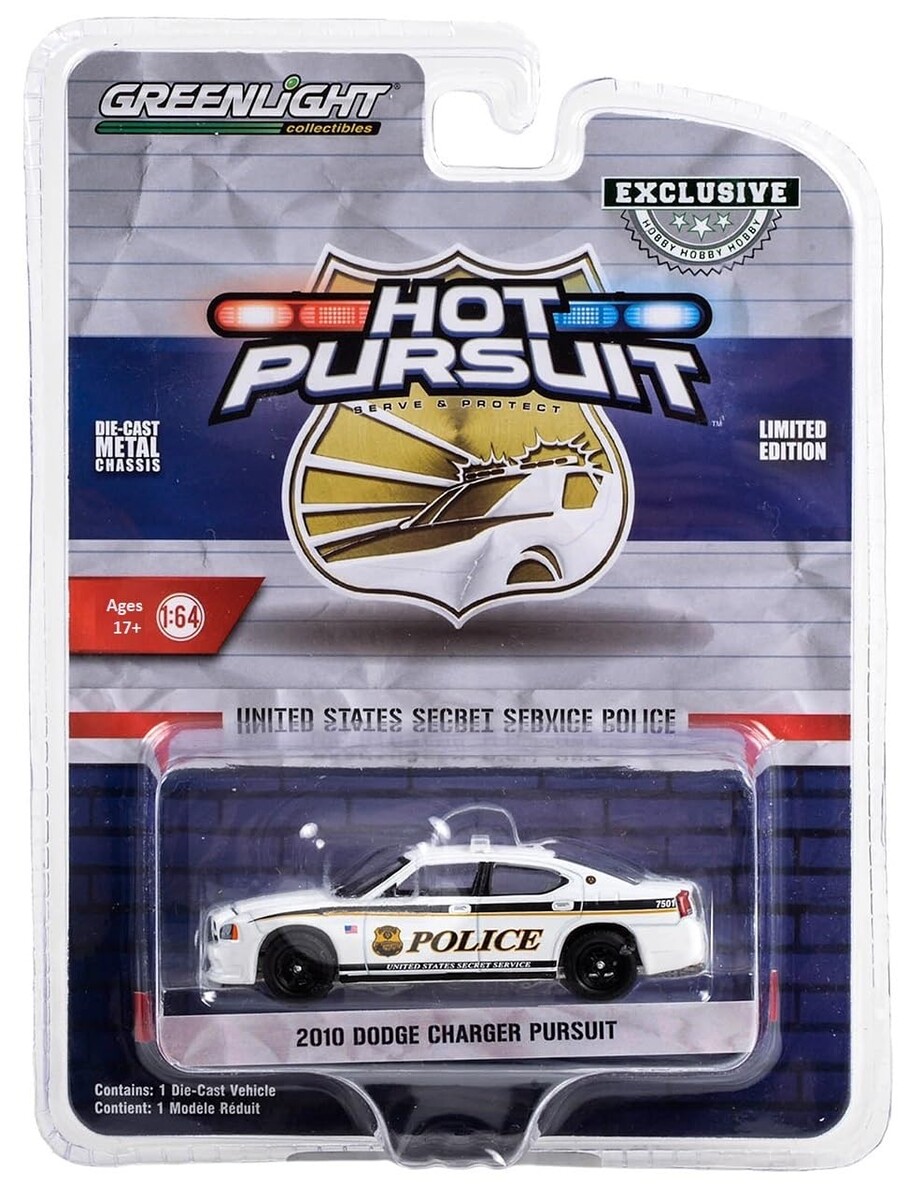Greenlight 1/64 Hot Pursuit Special Edition - United States Secret Service Police Assortment - 2010 Dodge Charger Pursuit 43015-C - Thumbnail
