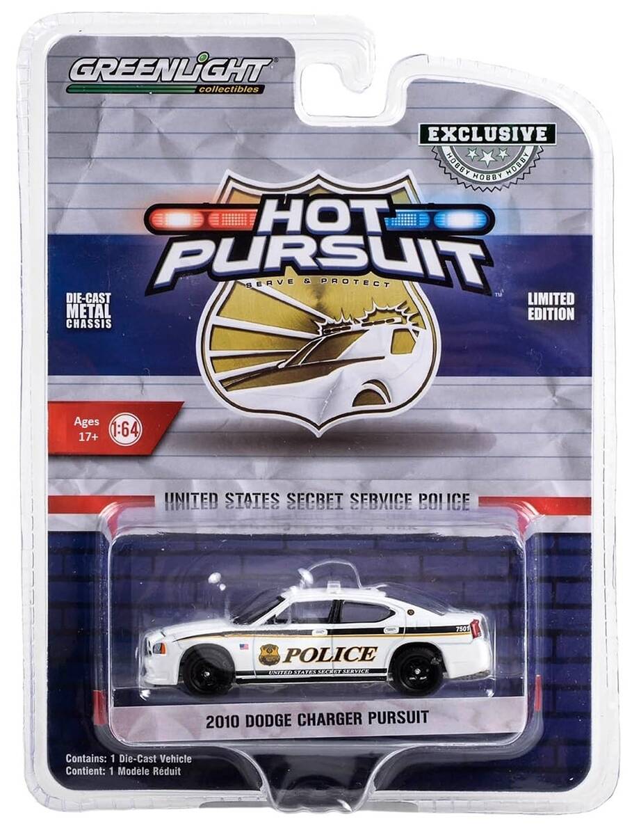 Greenlight 1/64 Hot Pursuit Special Edition - United States Secret Service Police Assortment - 2010 Dodge Charger Pursuit 43015-C
