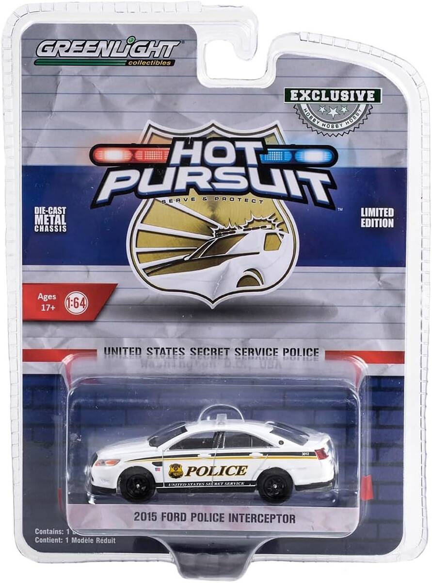 Greenlight 1/64 Hot Pursuit Special Edition - United States Secret Service Police Assortment - 2015 Ford Police Interceptor 43015-D