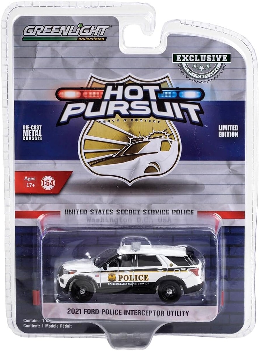 Greenlight 1/64 Hot Pursuit Special Edition - United States Secret Service Police Assortment - 2021 Ford Police Interceptor Utility 43015-F - Thumbnail