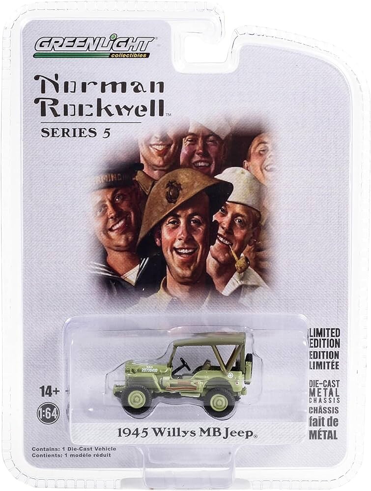 Greenlight 1/64 Norman Rockwell Series 5 - 1945 Willys MB Jeep 54080-B - Thumbnail