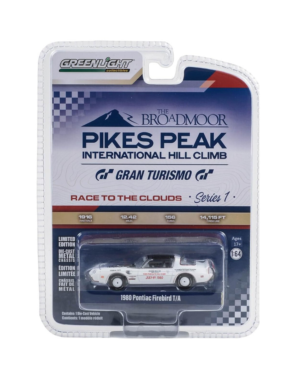 Greenlight 1/64 Pikes Peak International Hill Climb Series 1- 1980 Pontiac Firebird Trans Am - Coche oficial de Pace 58th 13330-E - Thumbnail