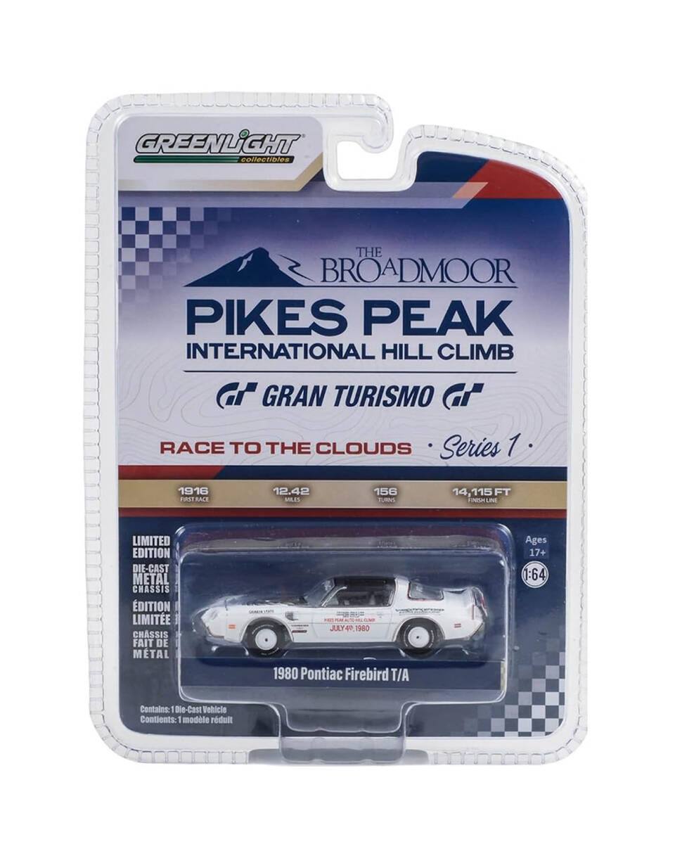 Greenlight 1/64 Pikes Peak International Hill Climb Series 1- 1980 Pontiac Firebird Trans Am - Coche oficial de Pace 58th 13330-E