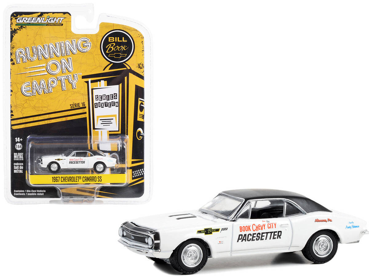 Greenlight 1/64 Running on Empty Series 16- Bill Book Chevy Pacesetter Book City - Altoona, Pennsylvania - 1967 Chevrolet Camaro SS 41160-A