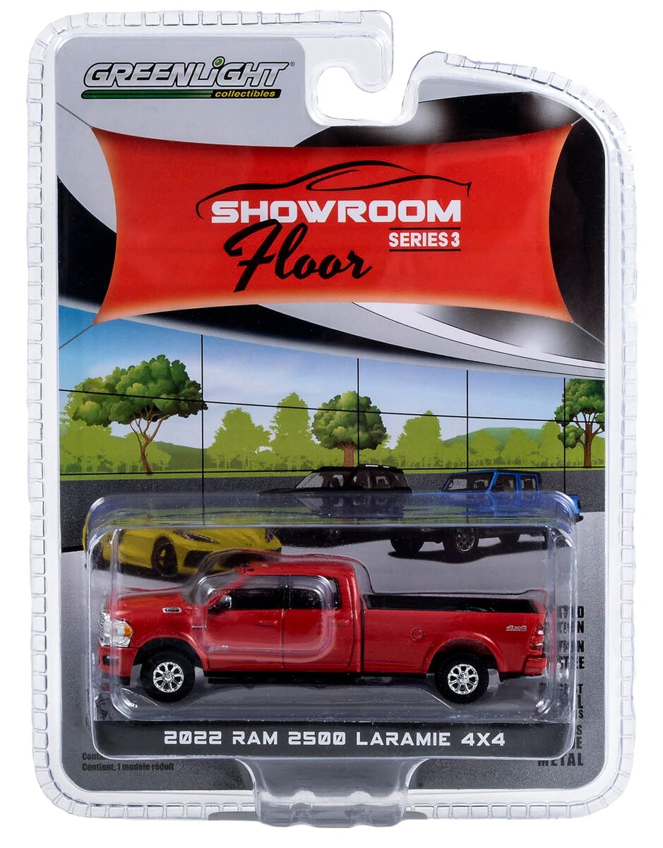 Greenlight 1/64 Showroom Floor Series 3- 2022 Ram 2500 Laramie 4x4 - Capa transparente roja llama 68030-B - Thumbnail