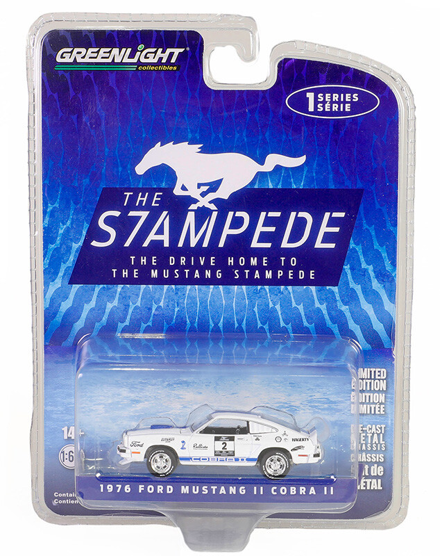 Greenlight 1/64 The Drive Home to the Mustang Stampede Series 1 - 1976 Ford Mustang II Cobra II - Stampede Car #2 Solid Pack 13340-B - Thumbnail