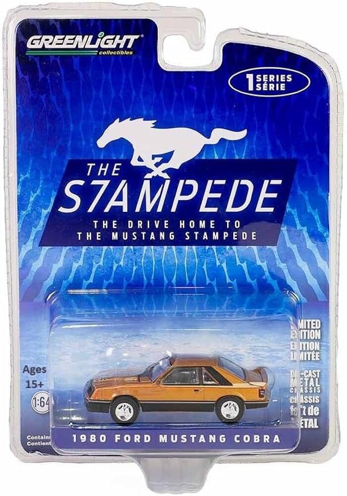 Greenlight 1/64 The Drive Home to the Mustang Stampede Series 1 - 1980 Ford Mustang Cobra - Dark Chamois Solid Pack 13340-F - Thumbnail