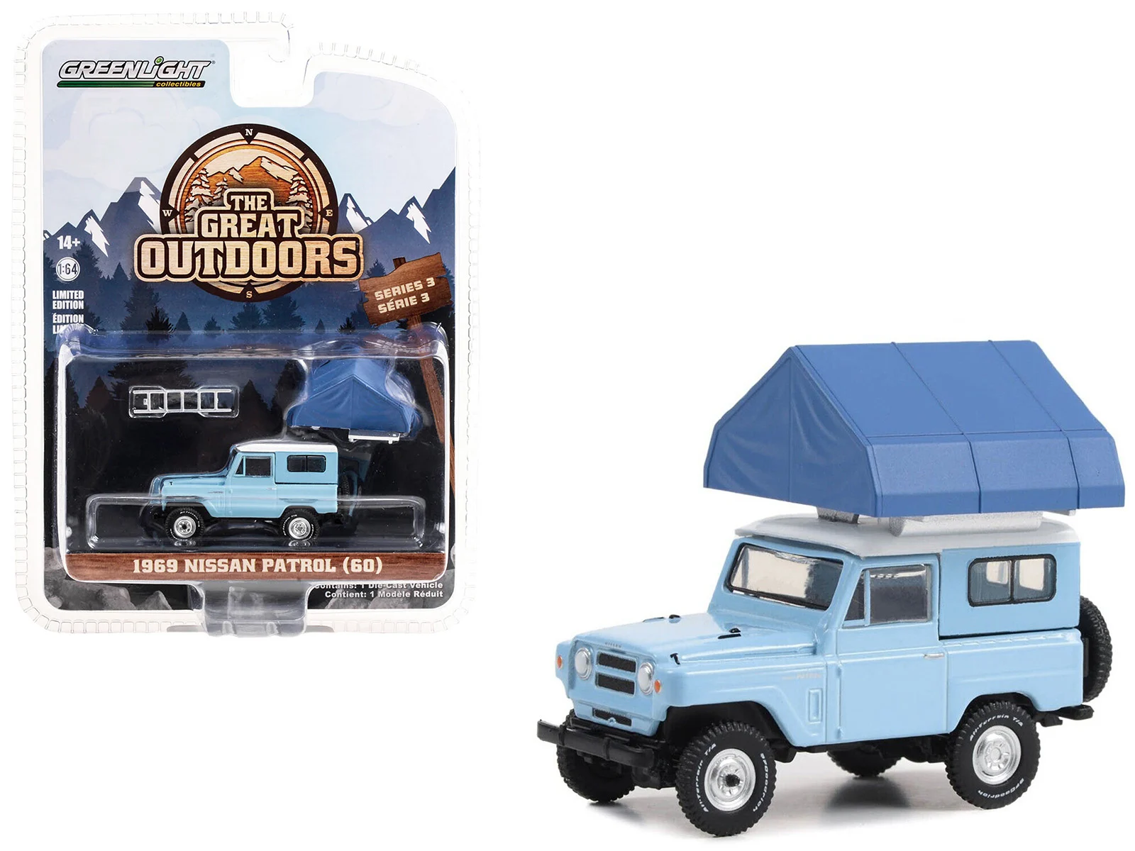 Greenlight 1/64 The Great Outdoors Series 3- 1969 Nissan Patrol (60) 38050-A - Thumbnail