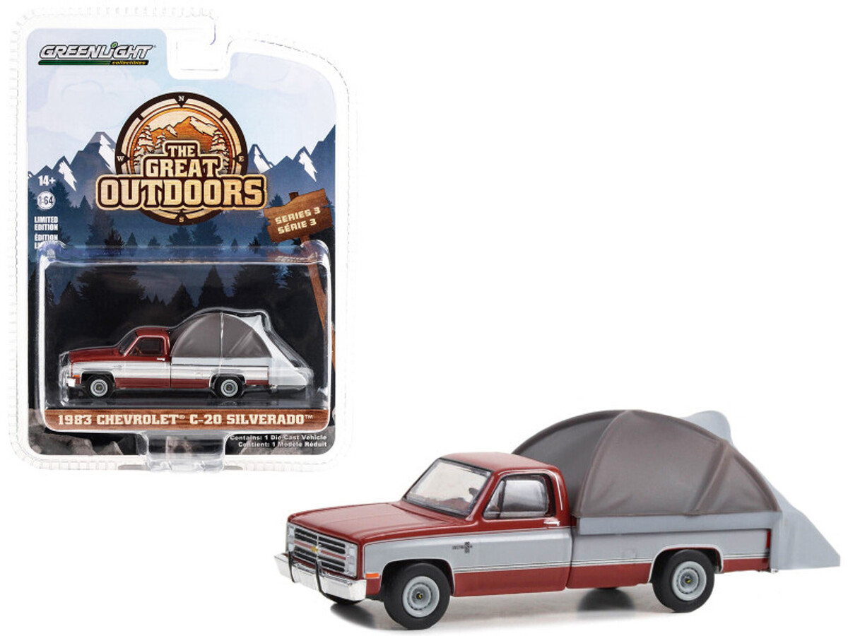 Greenlight 1/64 The Great Outdoors Series 3- 1983 Chevrolet C-20 Silverado 38050-C - Thumbnail