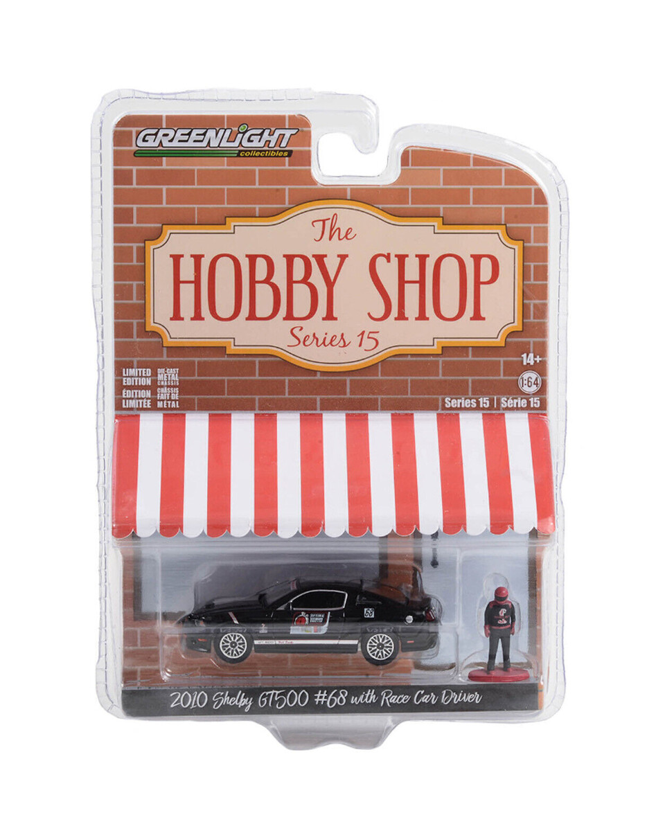 Greenlight 1/64 The Hobby Shop Series 15- 2010 Shelby GT500 #68 with Race Car Driver 97150-E - Thumbnail